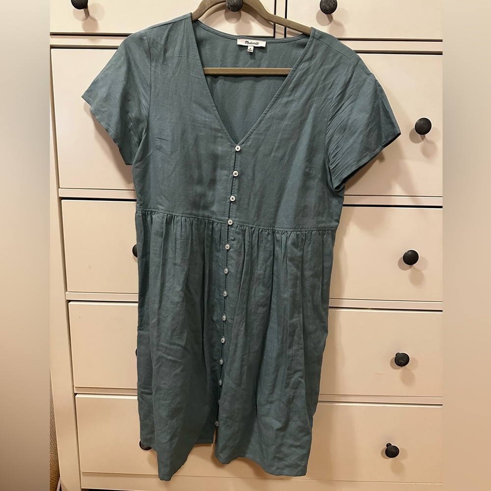 Madewell Light Blue Button-Down Dress size M